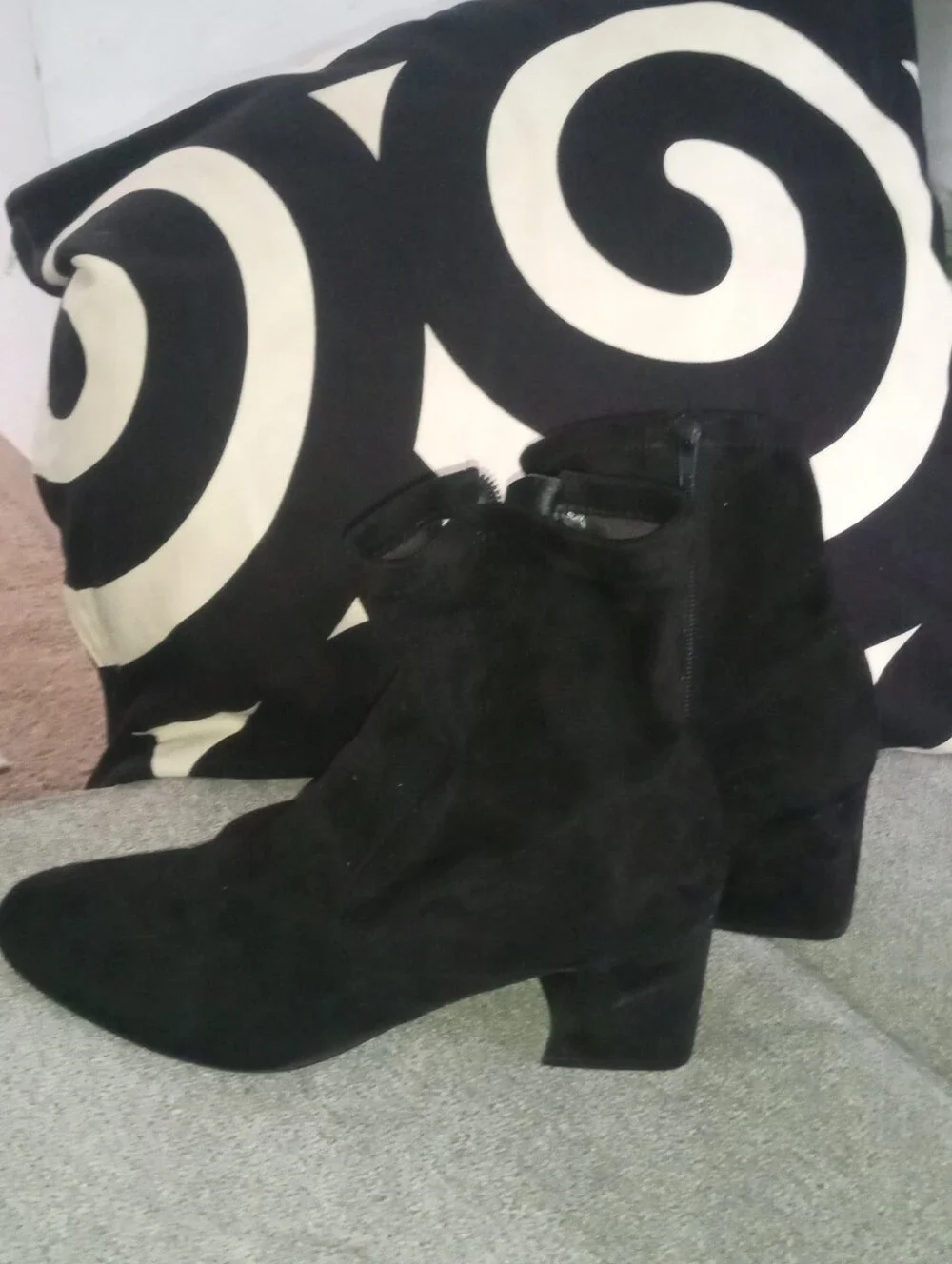 Black Suede Ankle Boots for Women